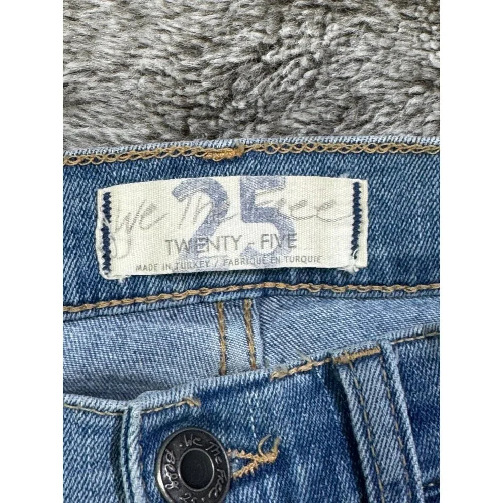 Free People Great Heights Frayed Skinny Jeans Sz 25